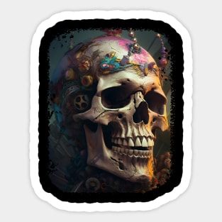 Spooky Evil Clown Skull Sticker